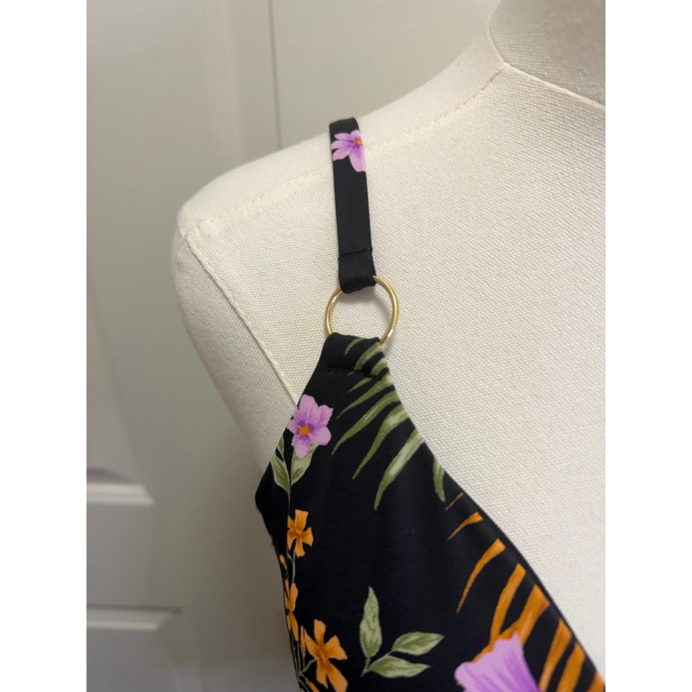 NWT Shade & Shore Tropical Floral Underwire Bikini Top 34C Adjustable Strap Swim - Picture 3 of 8